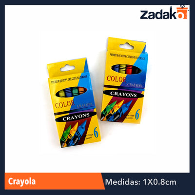 ZP-0135 CRAYOLA 6 COLORES, CON 1 PZ O CAJA CON 960 PZS